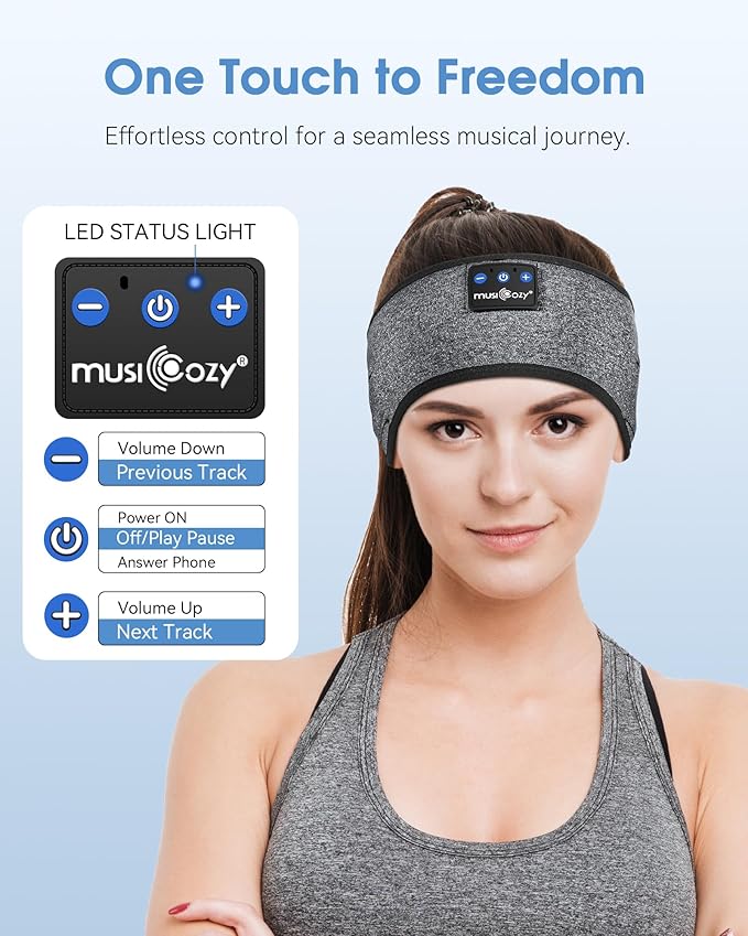 MUSICOZY Bluetooth 5.4 Sleep Headphones Sports Headband Headphones, Wireless - Image 6