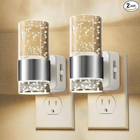 L LOHAS LED Night Light, Dimmable Night Lights Plug into Wall, 2 Pack Acrylic by LLOHASLED