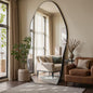 Antok Irregular Full Length Mirror, 76"x36" Asymmetrical Floor Mirror with Stand, Standing Hanging Leaning Irregular Mirrors for Bedroom Living Room Entryway, Wavy Shaped, Black