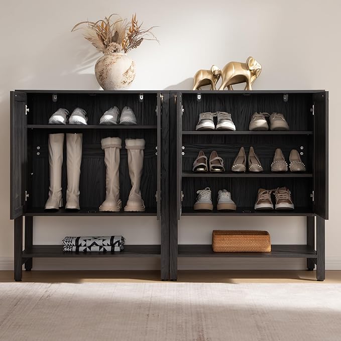 SICOTAS Rattan Shoe Storage Cabinet - Image 7