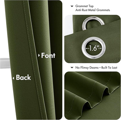 MIULEE Olive Green Blackout Curtains - Image 4