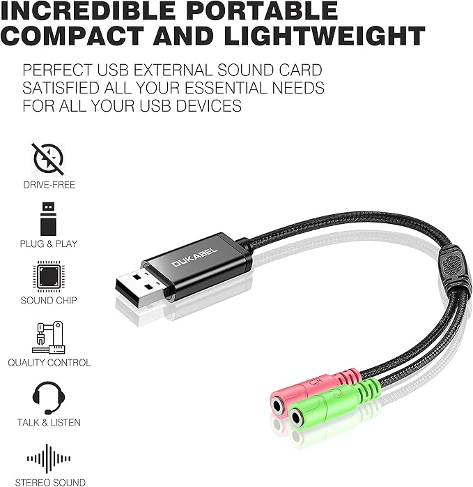 DuKabel USB to 3.5mm Jack TRS AUX Adapter - Image 3