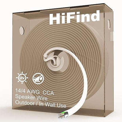 HiFind 14/4 Gauge AWG Outdoor Speaker Wire Bulk 250 FT by HiFindCable