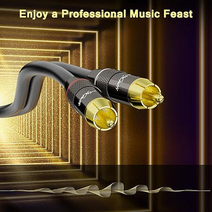 RCA Cable 50 FT, 90 Degree Right Angle 2RCA to 2RCA Stereo Audio Cable - Image 4