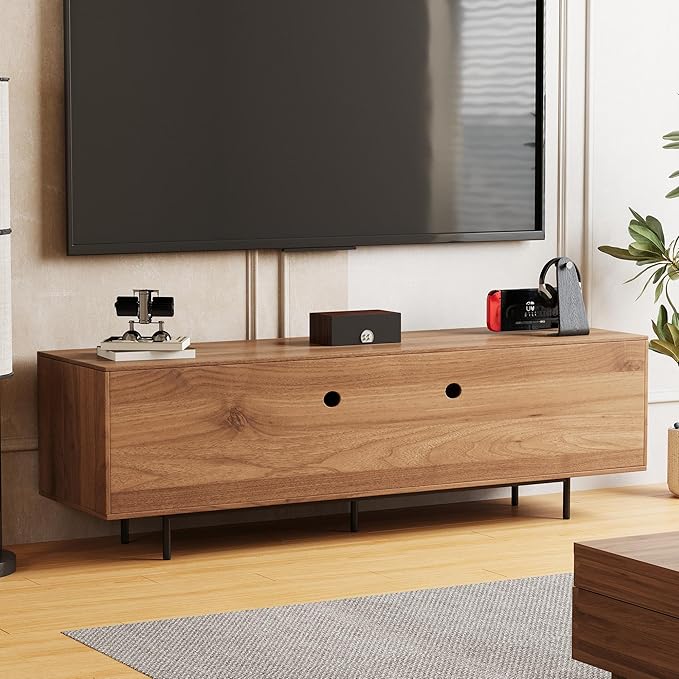 gaoyangjiaju 70.87" Mid Century Modern TV Stand, Walnut Media Console - Image 4