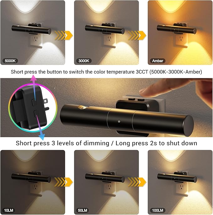 JandCase LED Night Light, Modern Night Lights Plug into Wall, 2 Pack - Image 2