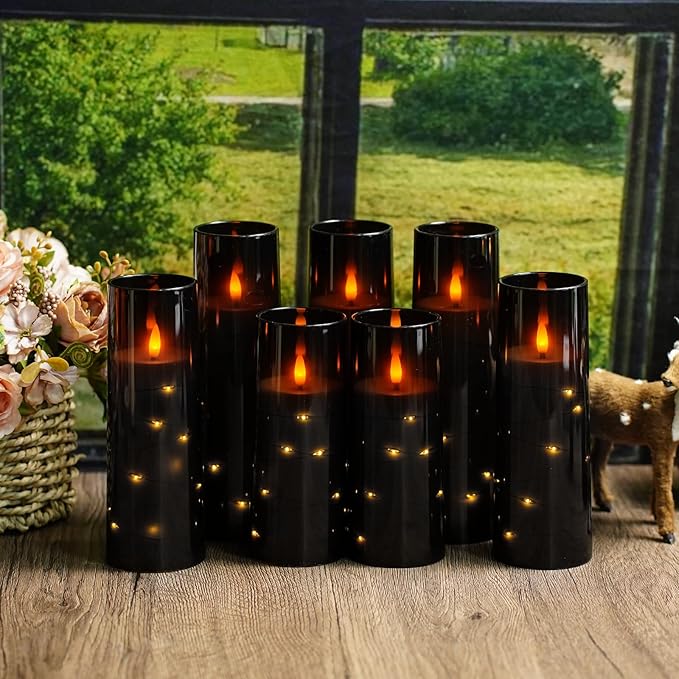Flameless Candles with Embedded Star String, Battery Operated LED Pillar - Image 6