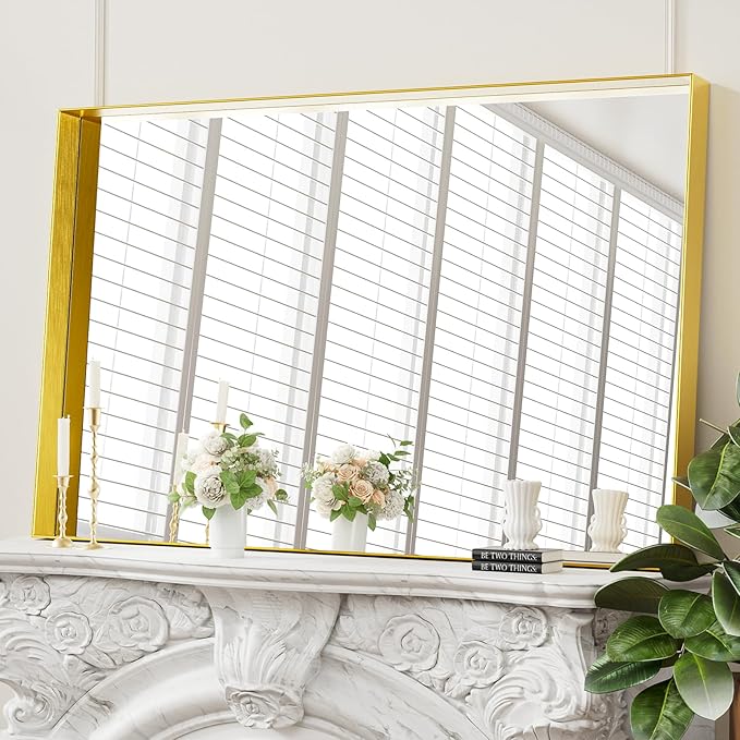 Koonmi 30x48 Inch Metal Framed Bathroom Mirror - Image 3