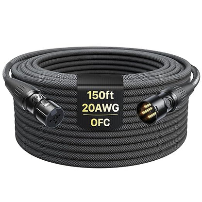 XLR Cables 150ft 1 Pack, Professional Gold-Plated Rean Connectors from Neutrik by AA