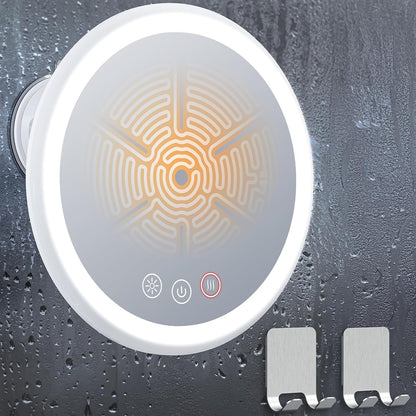 Gospire Upgraded Heated Shower Mirror Fogless for Shaving, 5000mAh Battery | 360° Swivel & Magnetic Design, 8.3” Anti-Fog Shower Shaving Mirror with 3 Color Lights, No Drilling, With 2PCS Adhesive Hooks