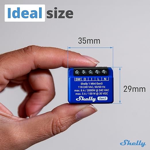 Shelly 1 Mini Gen3 | WiFi Smart Switch Relay 1 Channel 8A | Home Automation | - Image 3