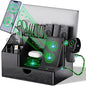 Black PU Leather Multi-Device Charging Station by LADSTAG