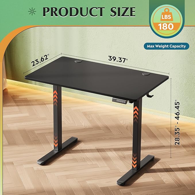 DEVAISE Whole Piece Standing Desk, 40 x 24 Inch Electric Standing Desk - Image 3