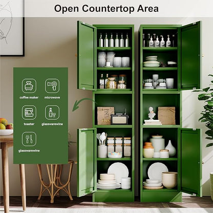 2-Door Metal Storage Cabinet, Tall Slim Pantry Organizer - Image 6