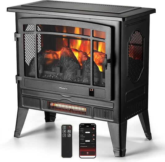 TURBRO Suburbs 25" WiFi Electric Fireplace Infrared Heater by TURBRO