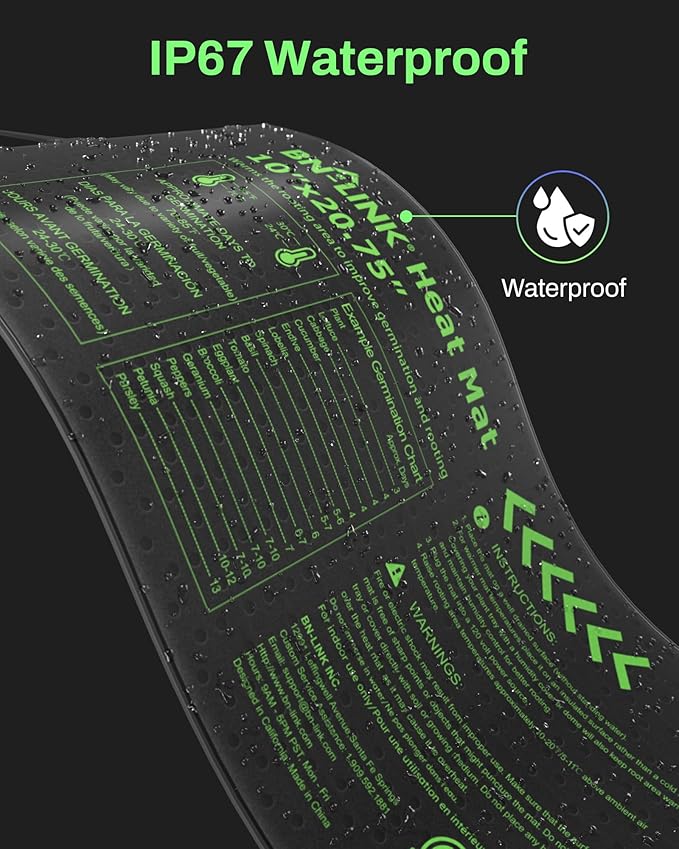BN-LINK Seedling Heat Mat with Thermostat Controller Combo Set, Plants - Image 4