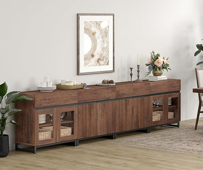 WAMPAT Modern TV Stand for TVs up to 120 inch, 4 in 1 TV Console - Image 6