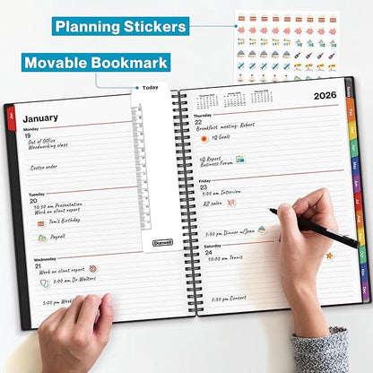 Dunwell 2026 Planner Book 8.5x11, Weekly Monthly Calendar, Jan to Dec, Large - Image 4