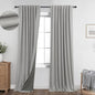 KOUFALL Linen Grey Curtains Blackout by KOUFALL