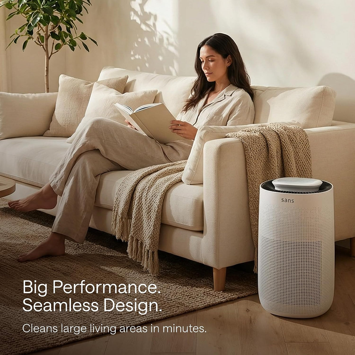 sans hepa air purifier for whole home &, close-up detail