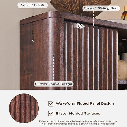 RedLemon Bathroom Wall Cabinet w/Fluted Sliding Door, Modern Medicine Cabinet - Image 4