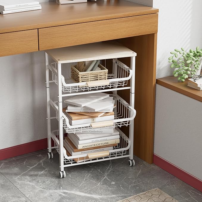 4-Layer Fruit Basket Kitchen Food Storage Organizer and Storage Rack, Stackable - Image 3