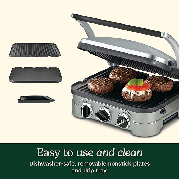 Cuisinart Griddler Indoor Grill, Panini Press, Sandwich Maker & More, 5-in-1 - Image 5