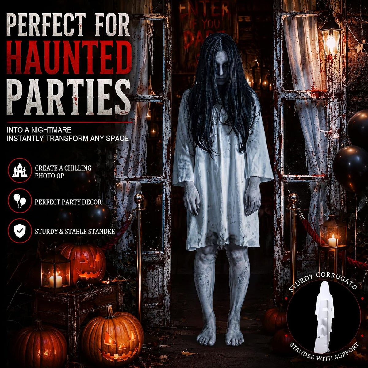 Novabright 47 Inch Halloween Standing Yard Sign for Outdoor Decor with Metal ...