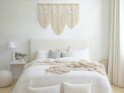 oiikain Large Macrame Wall Hanging Tapestry Boho Woven Wall Decor, rhombus | Handmade Natural Rope Woven Design 43"x32" Large Size For Bedroom Living Room Nursery Wedding And Bohemian Home Decor