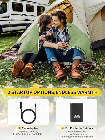 Heated Blanket Battery Operated, 12V Portable Wearable Heated Shawl Poncho - Image 4