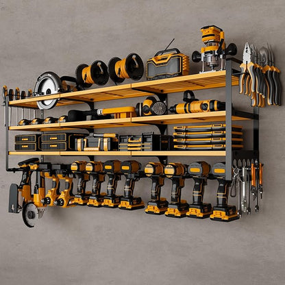 48" Large Power Tools Organizer Wall Mount, 12 Drill Holder by NattyDot