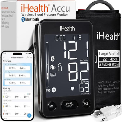 iHealth Accu Blood Pressure Monitor – 4.5" Large LCD, Clinically Accurate by iHealth