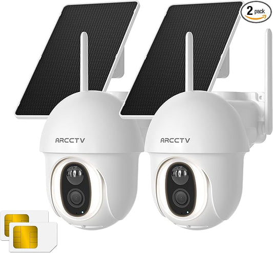 4G LTE Cellular Security Camera Outdoor, Wireless Solar Powered, no WiFi by ARCCTVSecurity