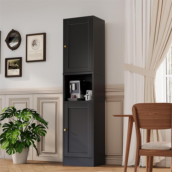 2-Door Metal Storage Cabinet, Tall Slim Pantry Organizer - Image 5