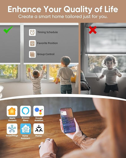 Kincmo Motorized Blinds with Remote, 100% Blackout Motorized Roller Shades Work - Image 3