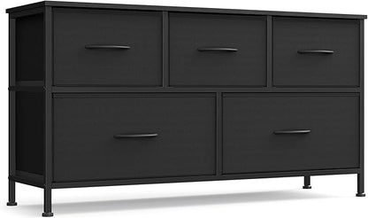 SONGMICS Dresser for Bedroom, Chest of Drawers, 5 Non-Woven Fabric Drawers by SONGMICSbySONGMICSHOME