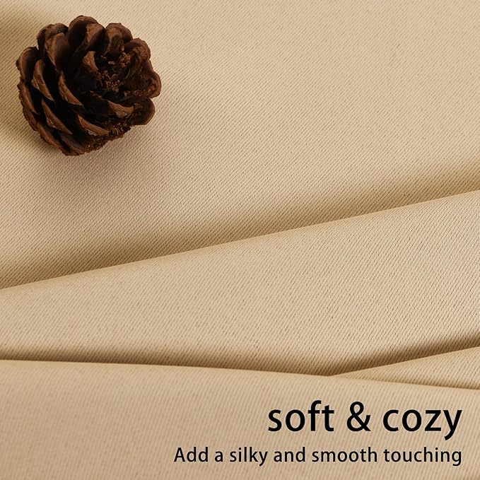 JIUZHEN Beige Blackout Curtains - Image 7