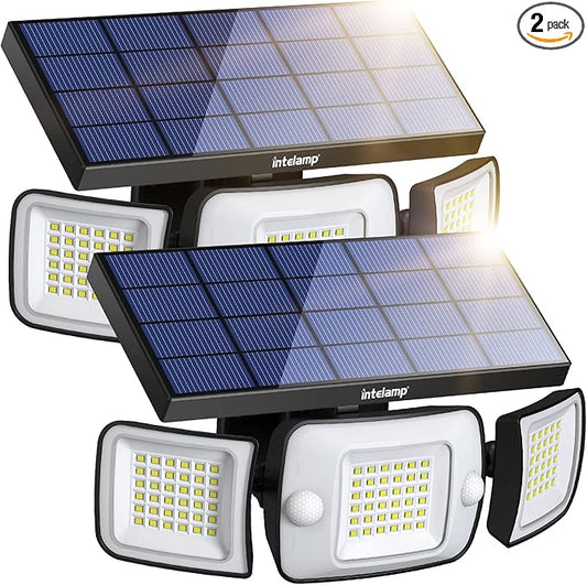 intelamp Solar Outdoor Lights, 6000mAh Motion Sensor by IntelampSolarLightingArtist