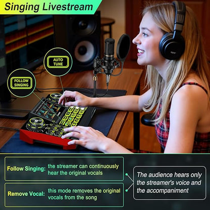 Audio Mixer, Sound Board for Pc/Phone Live Streaming Singing Gaming, Sound - Image 5
