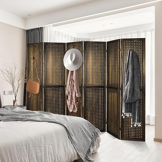 Babion 6 Panel Pegboard Display, Peg Board Room Divider Freestanding Folding - Image 5