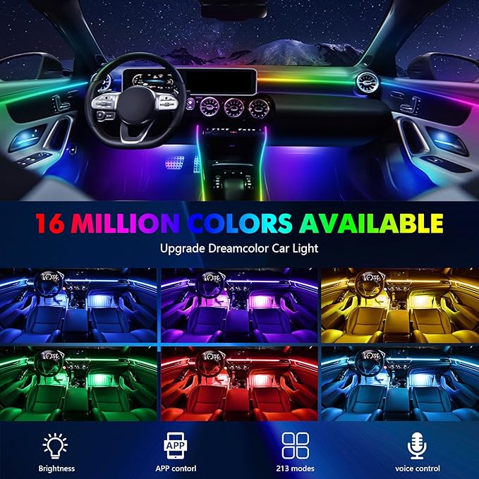 2026 Upgraded Interior Car LED Strip Lights, Acrylic LED Lights - Image 3