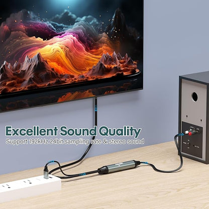 Adoreen Unidirectional SPDIF Toslink Optical Input to 2 RCA Output Adapter - Image 5