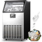 EUHOMY Commercial Ice Maker Machine, Moon-Shaped Ice, 100lbs/24H Stainless by EUHOMY