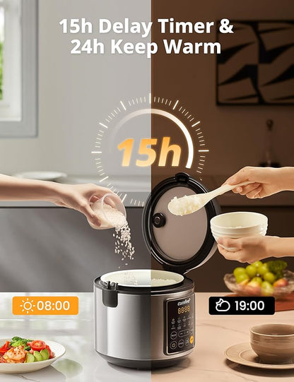 COMFEE' Rice Cooker, 4 Cups Uncooked, 8 Cups Cooked Slow Cooker, 2 Qt Small - Image 4