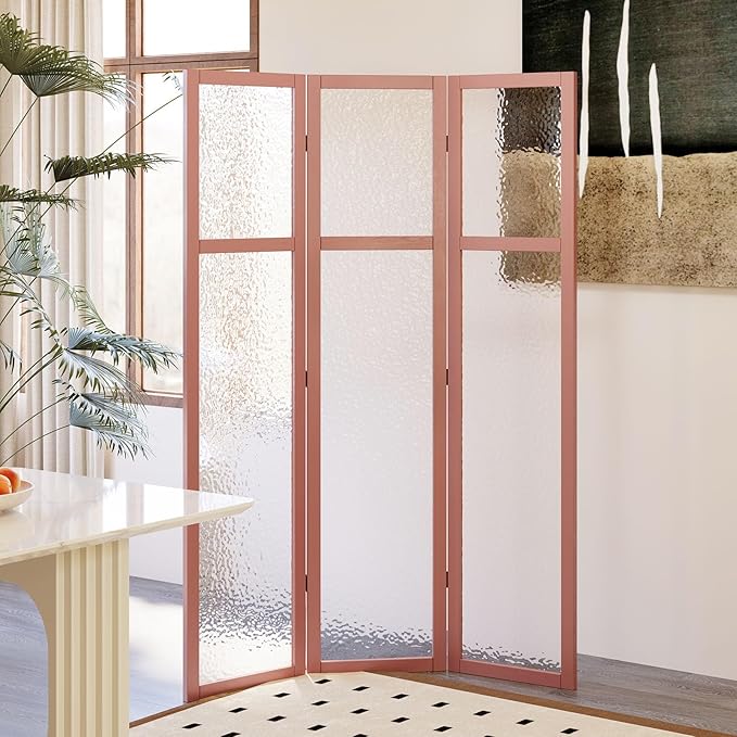 Acrylic Room Divider, 4-Panel Freestanding Partition Screen, Frosted - Image 5