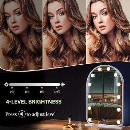LUXFURNI Vanity Mirror with Lights, 24.5" x 15.8" Arched LED Makeup Mirror - Image 6