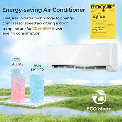 COSTWAY 12000 BTU Wifi Enabled Mini Split Air Conditioner & Heater, 22 SEER2 - Image 4