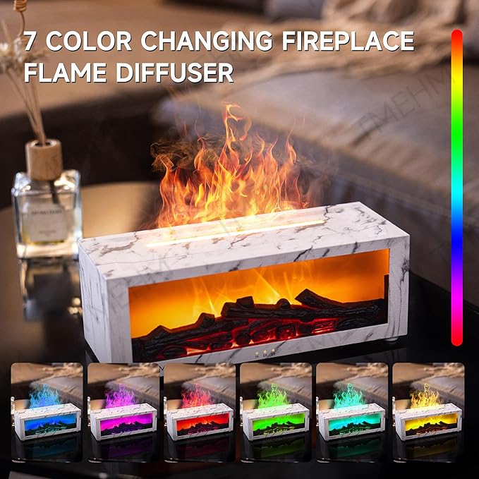 Fireplace Flame Air Diffuser Humidifier, 7 Colors Aromatherapy Essential Oil - Image 5