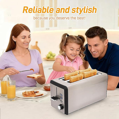 4 Slice Long Slot Stainless Steel Toaster - Image 6