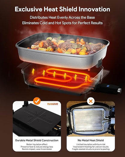 Nuwave Medley XL Digital Electric Skillet, Family Size Griddle w/Glass Lid - Image 11